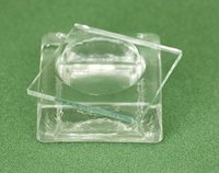 Blockschlchen-Abdeckplatte Glas 4x4cm