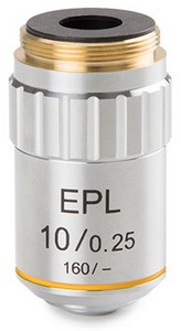 Euromex E-Plan EPL 10x/0.25 Objektive. Arbeitsabstand 6.61mm.