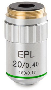 Euromex E-Plan EPL 20x/0.40 Objektive. Arbeitsabstand 1.85mm.