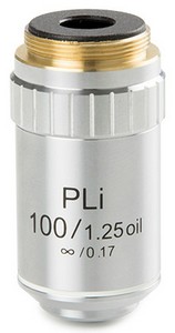 Euromex Plan PLi S100x/1,25 IOS Ölimmersionobjektiv. Arbeitsabstand 0,36mm.
