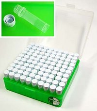 Larvenglser-Box PP mit Klappdeckel mit 100 Stck/pcs. Twist-Top-Vials 2,0 ml PP