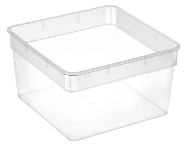 Containerboxen mit Deckel, 19x19cm, 11cm hoch, PP transparent, 3,3 Liter Volumen, 10 St�ck