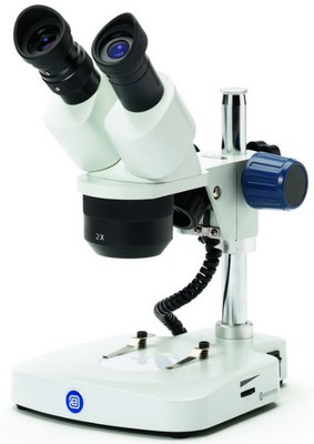 Euromex Stereomikroskop EduBlue mit 2x/4x Objektivrevolver und Auf- & Durchlichtbeleuchtung (Sulenstativ).