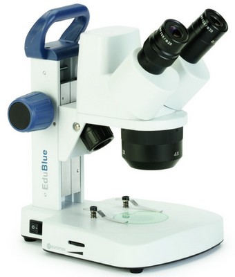 Euromex Stereomikroskop EduBlue mit 1x/2x/4x Objektivrevolver, Auf- & Durchlichtbeleuchtung und integrierter USB2.0 3MP Kamera.