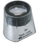Schweizer Tech-Line Standlupe fix 8x, Silikatglaslinse 30mm, aplanatisch.