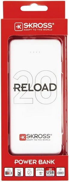 SKROSS Reload 20 Powerbank 20000 mAh Li-Ion 2 USB-A Ladeports