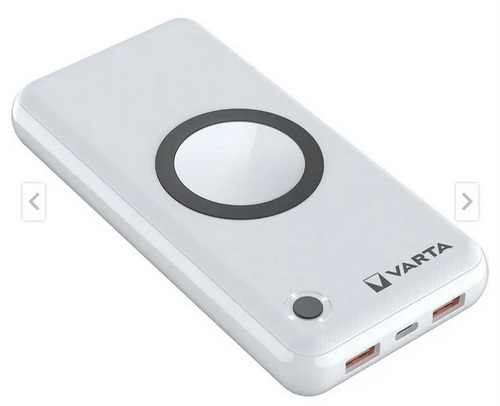 Varta Wireless Powerbank 2in1 20000 mAh (3,7V) 11840 mAh (5 V), 2x USB A, 1x USB C
